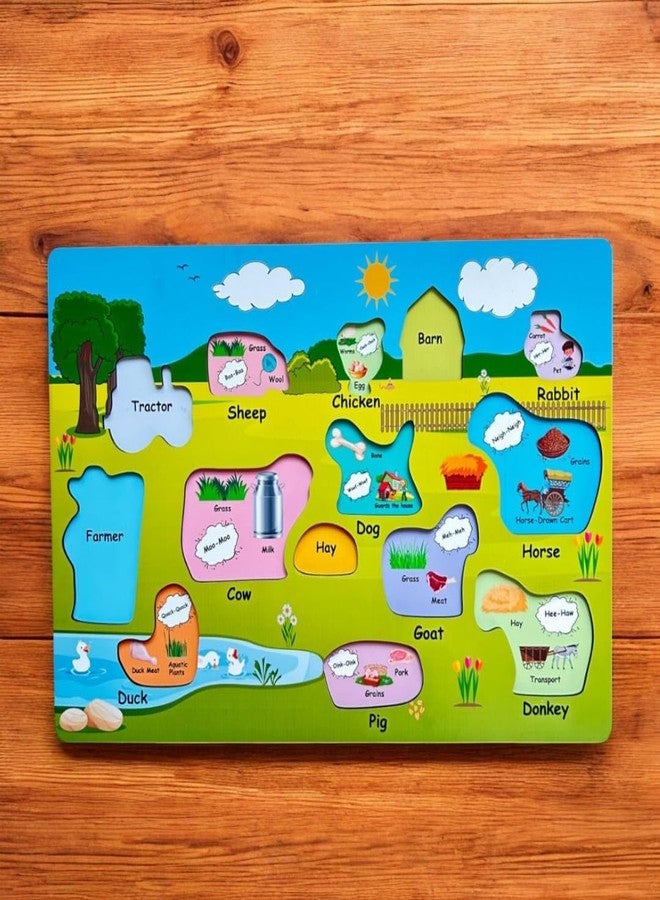 Kiddiwinks Winkslab:Farm Animals and Transportation Combo Peg Puzzle Set for Kids - Interactive Learning with Educational Boards for Kids’ Skill Development - Image 3